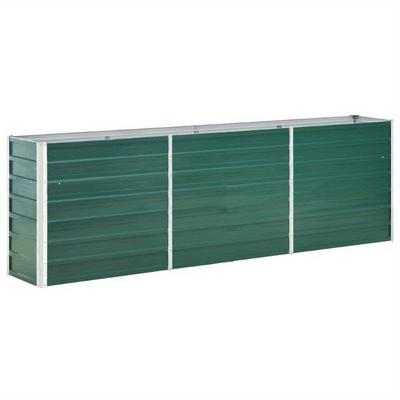 TEMU Garden Raised Bed Galvanised Steel 240x40x77 Cm Green Image