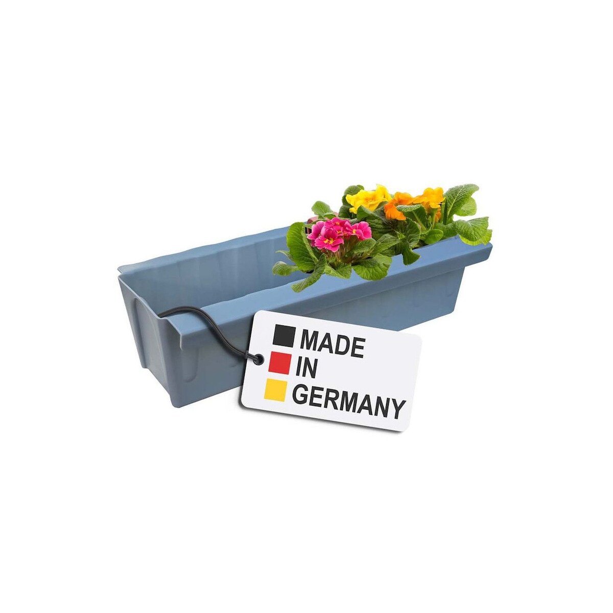 BURI Europaletten Blumenkasten Grau Pflanzkasten zum An- & Einhängen Blumentopf Image