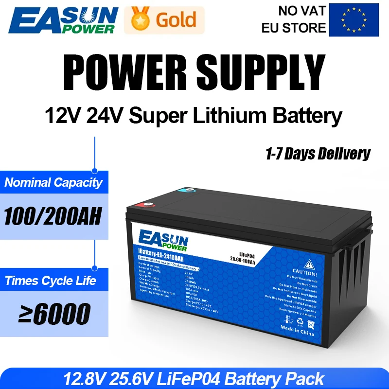 12V 24V Lifepo4 Akku 100ah 200ah Lithium Solar tragbare wiederauf ladbare Bateria in BMS Klasse eine Batterie für Strom Image