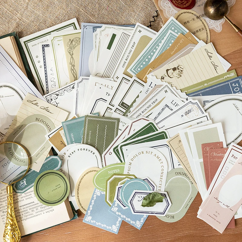 JIANQI 100 teile/paket Vintage Memo Papier Set DIY Scrapbooking Schule Liefert Decor Junk Journal Kennzeichnung Schreibwaren Notizen Papier Image