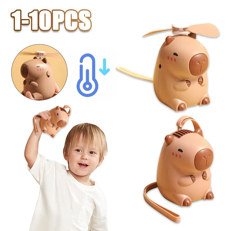 Erstellen Sie einen niedlichen Desktop-Kleinventilator für den Innenbereich, heißer Verkauf, Cartoon, neuer praktischer USB-aufladbarer Handventilator, cooler Büro-Geschenk-Ventilator Image
