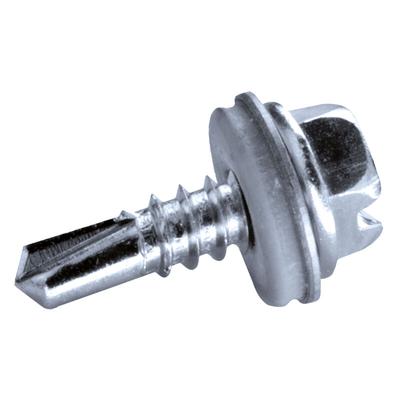 500 Stück Bohrschrauben mit Dichtscheibe (ø x l) 4,2 x 16,0 mm Stahl verzinkt mit epdm Scheibe Image