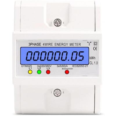 Paryou - Dreiphasiger 4-Leiter-Energiezähler, 220/380 v, 5–80 a, Stromverbrauch, kWh-Zähler, Image