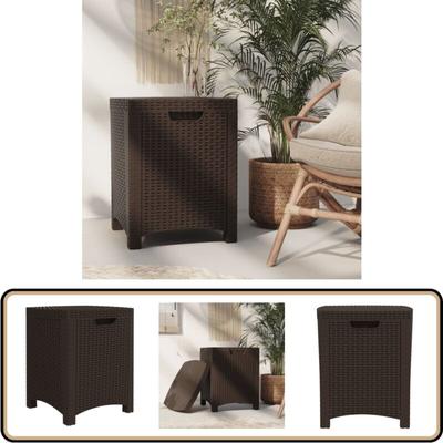 Garten-Aufbewahrungsbox 39x39x46 cm pp Rattan Braun - Gartentрюffel - Außenaufbewahrung - Gartenbox Image
