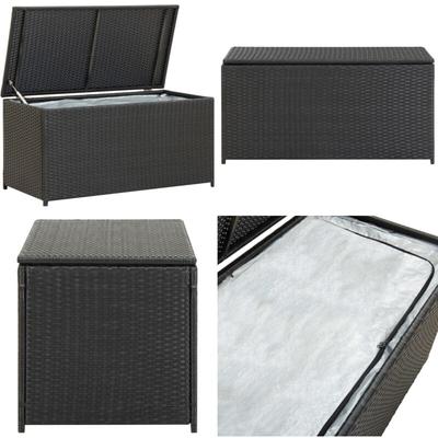 Vidaxl - Gartenbox Poly Rattan 100x50x50 cm Schwarz - Auflagenbox - Gartenbox - Gartentruhe Image
