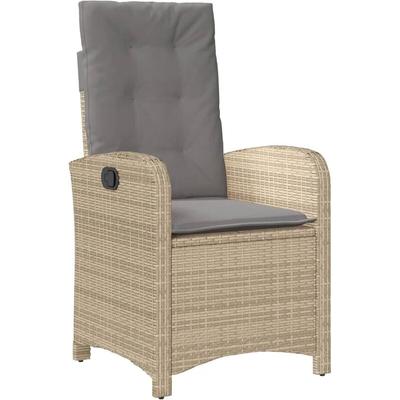 Vidaxl - Gartensessel mit Kissen Verstellbar Beigemischung Poly Rattan Image