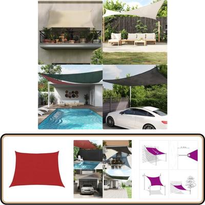 Sonnensegel 160 g/m² Rot 4/5x3 m hdpe - Sonnensegel - hdpe Sonnensegel - Gartensonnensegel Image