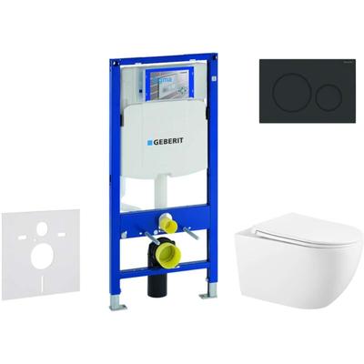 Duofix - Set Vorwandelement, Gaia-WC mit Softclose-Sitz und Sigma20-Betätigungsplatte, schwarz Image