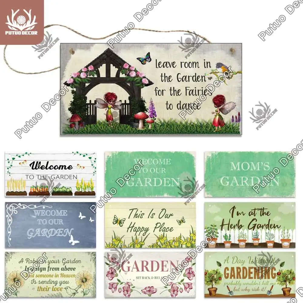 Putuo Dekor-Garten Holz schilder, Garten dekorative Plaketten, Möbel für den Garten, Haustür Dekoration, Familien geschenk