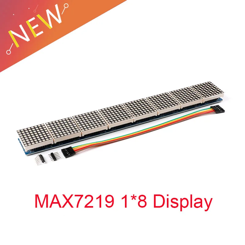 MAX7219 Anzeigemodul 8*8 Punktmatrix LED 8 in einem roten gemeinsamen Kathoden-Digitalröhrensteuermodul mit Kabel für Arduino Image