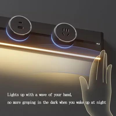 EU UNS Universal Home Zimmer Bewegliche Power Rail Schiebe Schiene Steckdose Mit LED Menschlichen Image