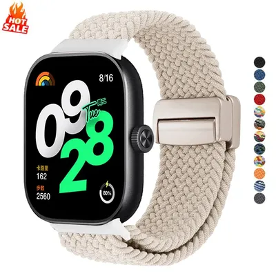 Magnetisches geflochtenes Nylonband für Redmi Watch 5 4, Armband Solo Loop, verstellbares Sport-Correa-Armband für Xiaomi Mi Band 9 8 Pro Gürtel Image