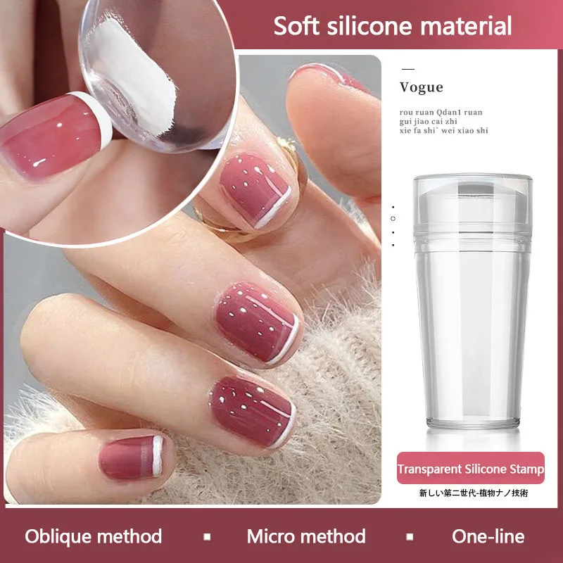 LULAA Nagelstempel-Vorlagen-Set, Französisch für DIY-Nageldekoration, einfache Nagelkunst-Designs im französischen Stil, Nagelstempel, Maniküre, Nagelzubehör Image