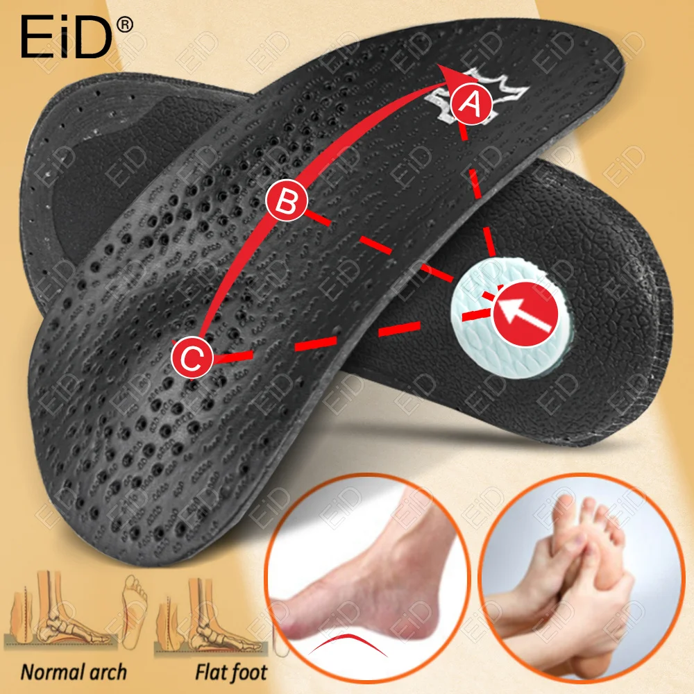 3/4 Leder Orthopädische Einlegesohle Orthesen Fußgewölbeunterstützung Plattfuß Schuhpolster PU Latex Antibakteriell Aktivkohle Fußpflege Unisex Image