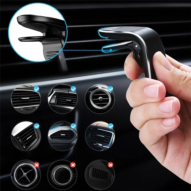 Handy Auto Halter L Form Rahmen Automotive Magnetische Halterungen Für IPhone 12 15 Samsung Xiaomi Universal Auto Telefon Stehen Image