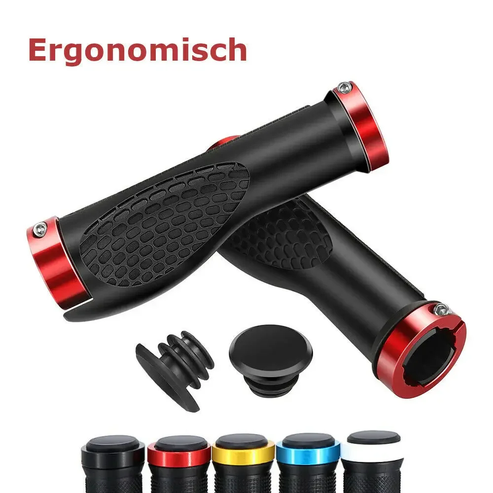 Fahrradgriffe, ergonomische Lenkergriffe, 1 Paar rutschfeste Gummi-Fahrradgriffe für Mountainbikes, stoßfeste Stangenteile Image