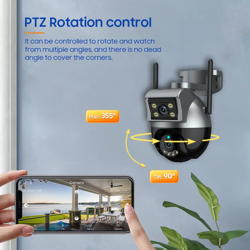 PIX-LINK A23 HomeSurveillance Kamera WiFi PTZ Dual Objektiv 4MP HD CCTV IP Kamera AI Tracking P2P IP66 Outdoor Auto Track Cam Image