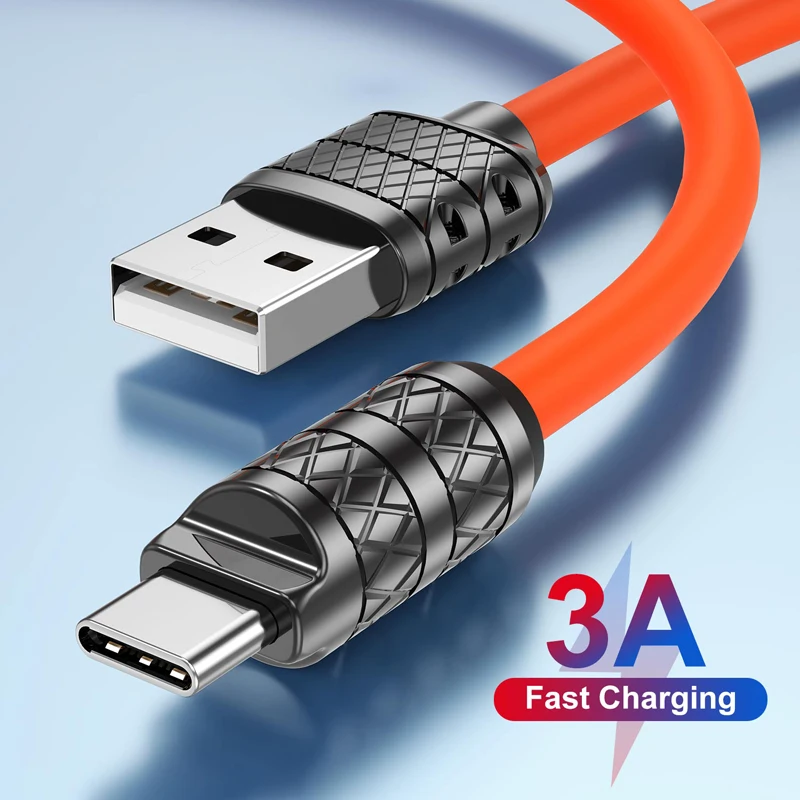 0.3/1/2m 3a USB Typ C Kabel Schnell lade daten Kabel Kabel für Huawei Samsung Xiaomi Silikon Schnell ladung USB C zu USB C Kabel Image