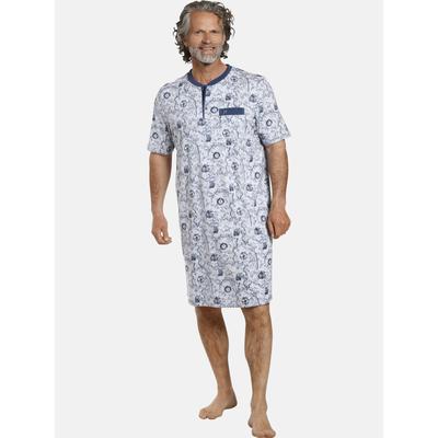 Pyjama JAN VANDERSTORM "Nachthemd UNNI", Herren, Gr. 7XL, blau (blau gemustert), Obermaterial: 100% Baumwolle CO., Homewear-Sets Image