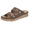 Pantolette RIEKER, Damen, Gr. 42, braun (braun, beige), Lederimitat, sportlich, Schuhe, Sommerschuh, Schlappen, Hausschuh mit verstellbaren Schnallen