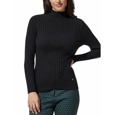Walbusch Damen Stehbund-Pullover Diagonalrippe Schwarz Image