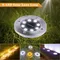 1/4 pièces disque solaire lumière Camping en plein air 8 LED solaire souterrain lumière pont lumière