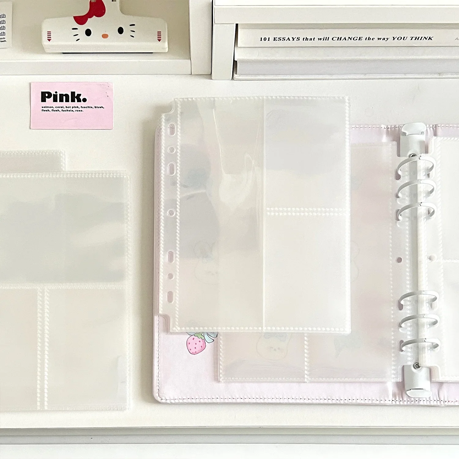 A5 7 trous Transparent porte-fichiers cahier feuilles mobiles bricolage Document sac reliure anneaux PVC stockage reliure dossier