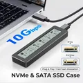 Custodia SSD M.2 NVME SATA Custodia SSD a doppio protocollo con schermo di visualizzazione Adattatore SSD USB tipo C per scatola disco SSD NVME PCIE NGFF