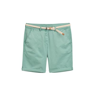 TOM TAILOR Damen Chino Bermuda Shorts mit Gürtel, grün, Uni, Gr. 44 Image