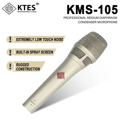 KMS105 Supercardioid Condenser Mic Professional Vocal Wired Microphone for Studio Recording, Live