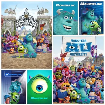 Disney Monsters inc Movie Cartoon Boy Girl Gifts Birthday Party Vertical Backdrop Custom Baby Room