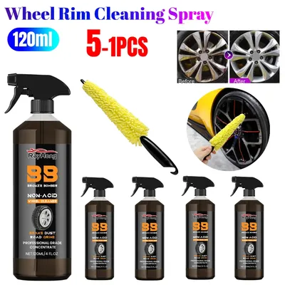 Wheel Rim Cleaner 120ml Car Detailing Brake Dust Remover Powerful Brake Cleaning Spray Washing