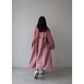 Trench rosa da donna, Trench rilassato con cintura, cappotto lungo rosa in cotone, Trench oversize per la primavera, cappotto primaverile