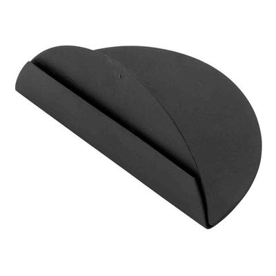 Tablecraft 3 1/2" x 2" Half Moon Black Stainless Steel Card Holder 12522 - 24/Case