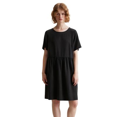 Minikleid MARC O'POLO DENIM "aus TENCEL™ Lyocell", Damen, Gr. XS, Normalgrößen, schwarz, Obermaterial: 100% Lyocell, unifarben, regular fit knielang, Rundhals, Kurzarm, Kleider Image