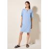 Sommerkleid CECIL, Damen, Gr. S (38), US-Größen, blau (aster blau), Web, 65% Baumwolle, 35% Modal, gestreift, casual, comfort fit kniefrei, Rundhals, Kurzarm Bündchen, Kleider, knielang
