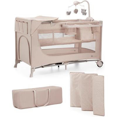 Baby-Reisebett KINDERKRAFT "JOY 2 mit Zubehör", Baby, Gr. Liegefläche B/L: 60cm x 120cm, kein Härtegrad, beige, Metall, Kunststoff, Polyester, Babybetten Image