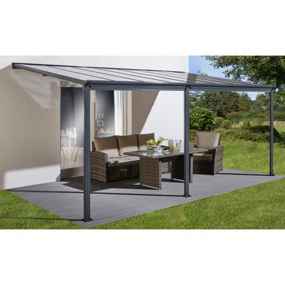 Terrassendach KONIFERA, grau (anthrazit), B:495cm T:300cm, Aluminium, Polycarbonat (PC), Terrassenüberdachungen, in verschiedenen Größen, Topseller Image