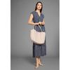 Midikleid HECHTER PARIS, Damen, Gr. 36, N-Gr, navy, sand, gesteift, Web, Obermaterial: 100% Viskose, feminin, figurumspielend knöchellang, Rundhals, ohne Ärmel, Kleider, mit Bindeband