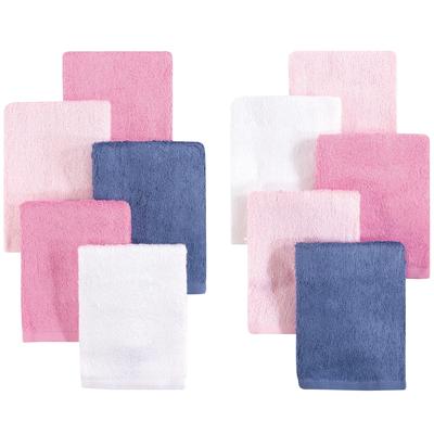 Little Treasure Baby Girl Rayon from Bamboo Luxurious Washcloths, Pink Denim 10-Pk, One Size - Pink Denim 10-Pack - One Size