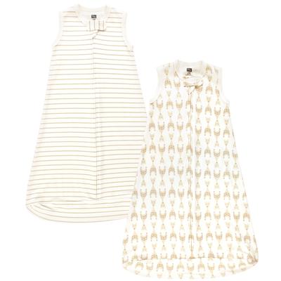 Hudson Baby Unisex Baby Interlock Cotton Sleeveless Sleeping Bag, Neutral Giraffe