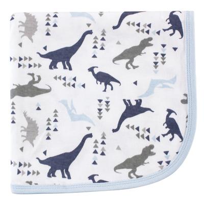 Touched by Nature Baby Boy Organic Cotton Swaddle, Receiving and Multi-purpose Blanket, Dino, One Size - Dino - One Size