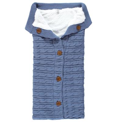 Hudson Baby Infant Boy Faux Shearling Knitted Baby Lounge Stroller Wrap Sack, One Size