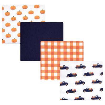 Hudson Baby Infant Boy Cotton Flannel Receiving Blankets, Pumpkin, One Size - Pumpkin - One Size