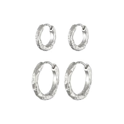 Elli - Set Creolen Strukturiert 925 Sterling Silber Ohrringe 1 ct Damen Image