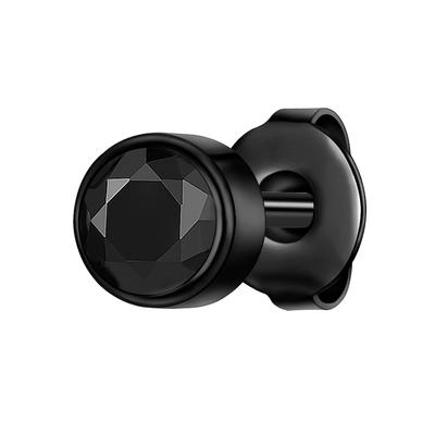 True Rebels - Ohrstecker aus Edelstahl in Schwarz mit Zirkonia Ohrringe 1 ct Herren Image