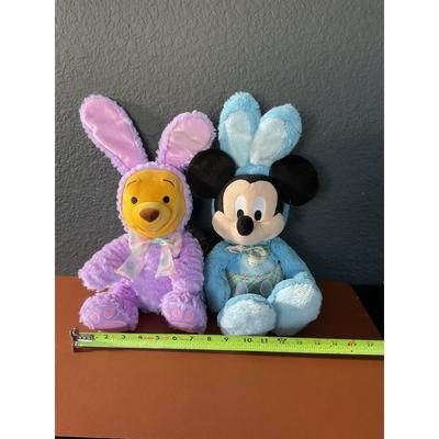 Disney Toys | Disney Store Mickey Minnie & Pooh Bunny Plush Easter Bunny Pastel Colored | Color: Red | Size: Unisex