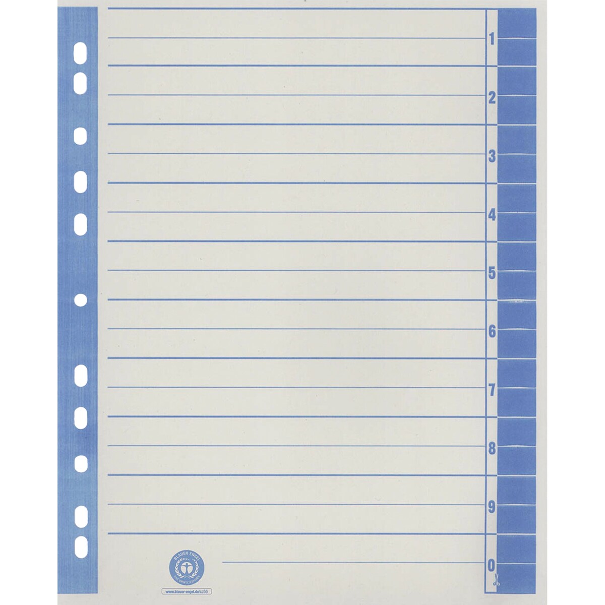 Trennblätter exclusiv A4 blau VE=10x100 Stück Image