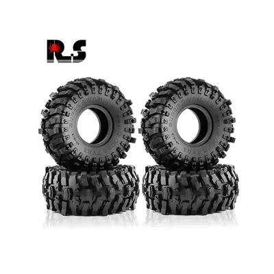 4-Pack 1.9 Inch Rubber Wheels Tires for 1/10 Scale RC Crawlers - Traxxas TRX-4 Axial SCX10 Wraith Yikong RGT Wrangler Compatible