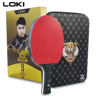 LOKI 9-Sterne-Tischtennisschläger, professionelles 5+2 Carbon-Ping-Pong-Paddel, 6/7/8/9-Sterne, ultra-Offensive, mit klebrigen Gummis Image